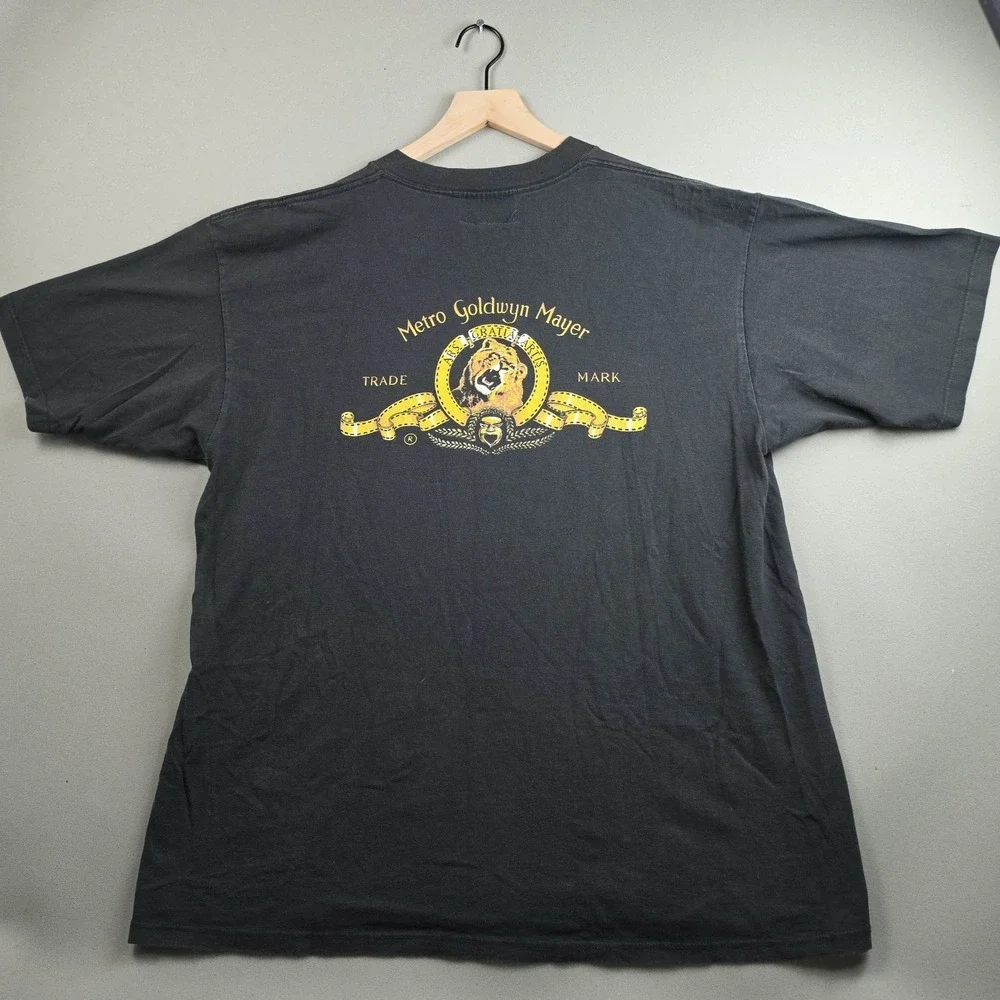 MGM Metro Goldwyn Mayer Vintage Movie Studio Promo Men's XL Black Faded Lion Tee